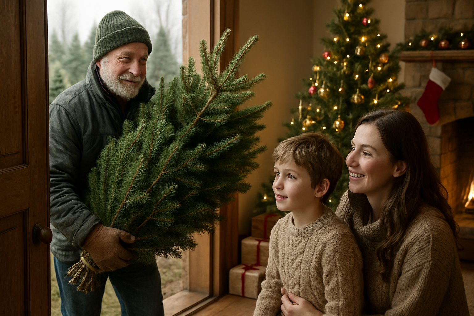 hvor kommer juletræet fra - Illustration